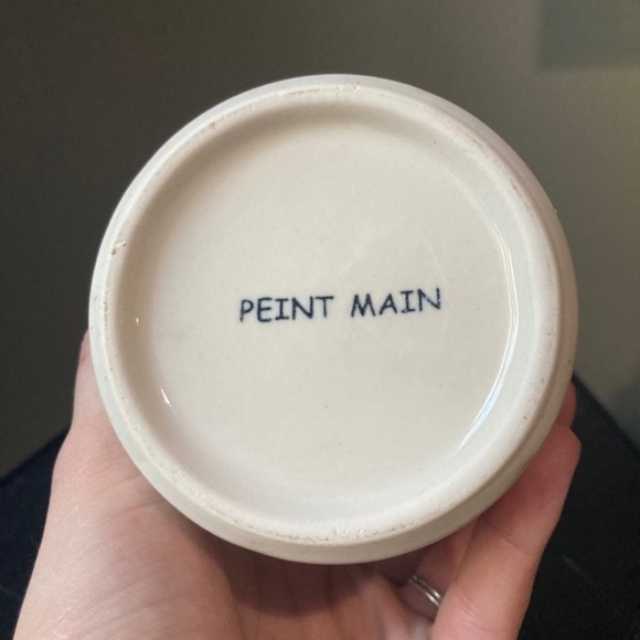 Vintage Ceramic Clay Cottagecore Farmhouse Lavender Painted Container Pot - Picture 5 of 7